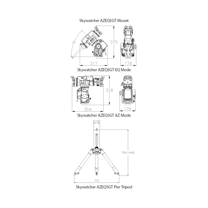 Montaż hybrydowy AZ-EQ5 + statyw NEQ5